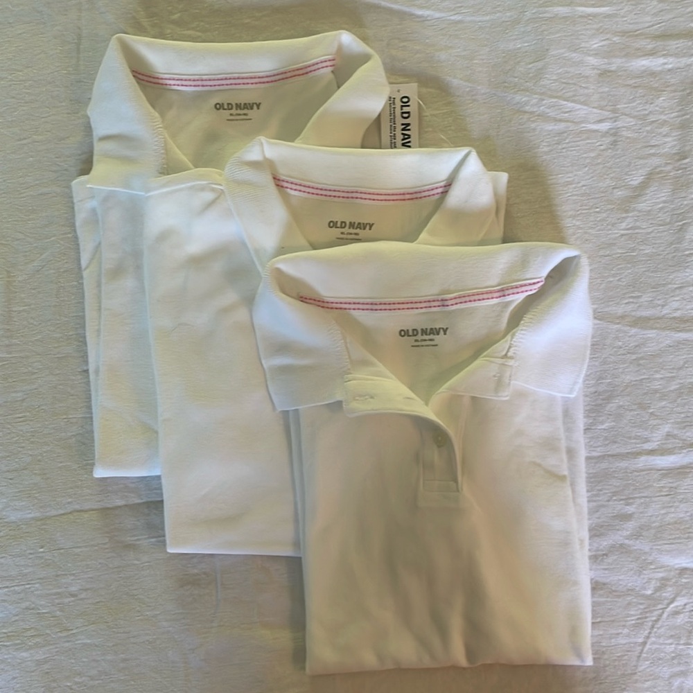 Lot of 3 New Old Navy girls white uniform polos - 
3 shirts - Girl’s XL 14-16